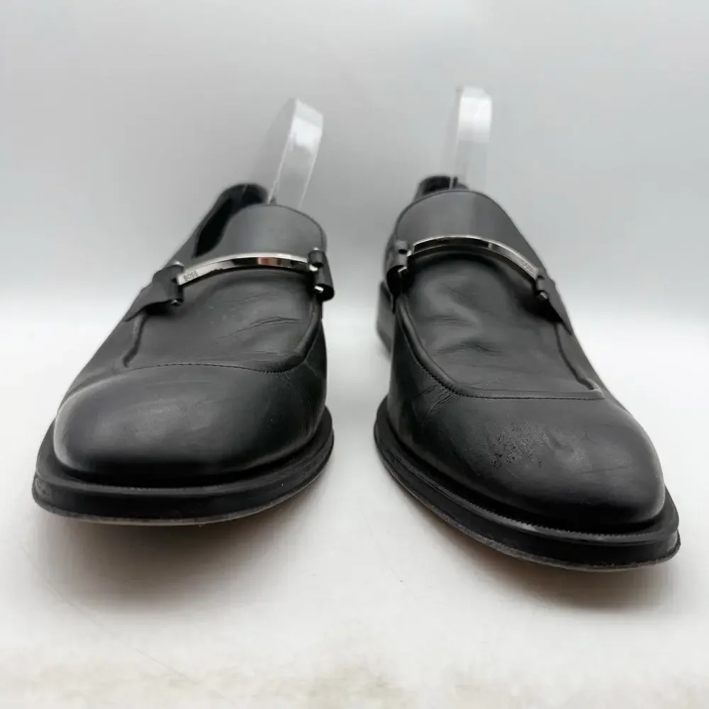 BOSS Mens Derrek Bit Loafers US 11 EU 44 Black Leather GUC